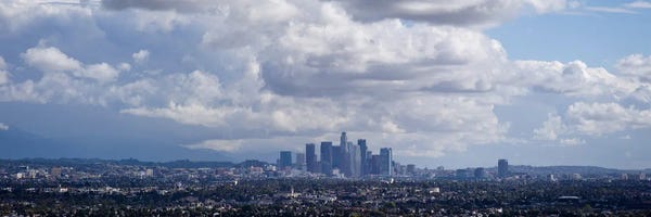 Los Angeles Skylines: Buildings in a city, Los Angeles, California, USA by Panoramic Images