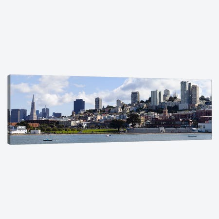 Buildings at the waterfront, Transamerica Pyramid, Ghirardelli Building, Coit Tower, San Francisco, California, USA Canvas Print #PIM10171} by Panoramic Images Canvas Art