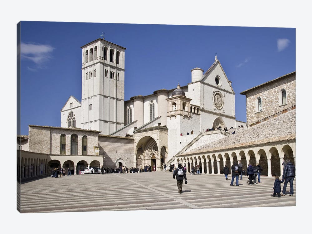 Tourists at a church, Basilica of San Francesco D'Assisi, Assisi, Perugia Province, Umbria, Italy by Panoramic Images 1-piece Art Print
