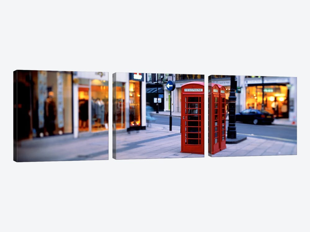 Phone Booth, London, England, United Kingdom by Panoramic Images 3-piece Canvas Artwork
