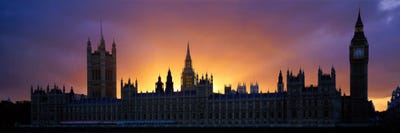 Sunset Houses of Parliament & Big Ben London England by Panoramic Images multi panel art