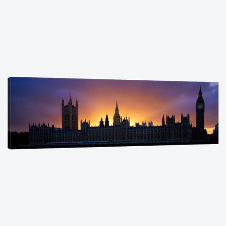 Sunset Houses of Parliament & Big Ben London England Canvas Print #PIM1021} by Panoramic Images Art Print
