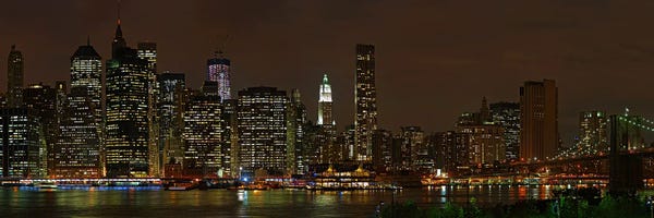 Manhattan: Skyscrapers at the waterfront, Lower Manhattan, Manhattan, New York City, New York State, USA 2011 by Panoramic Images