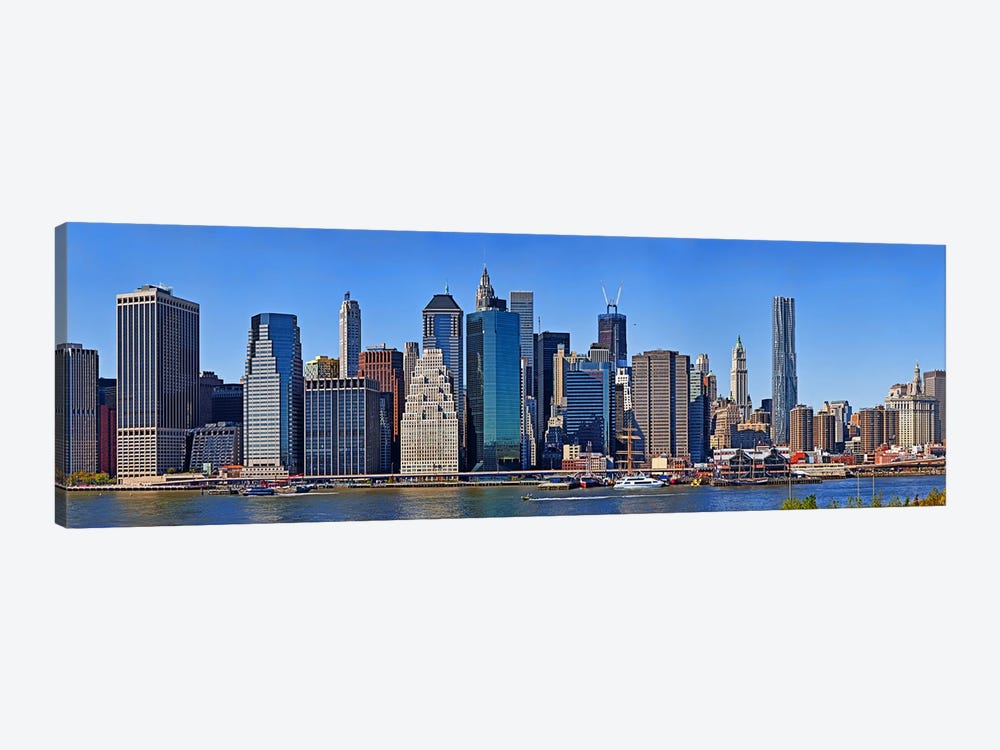 Skyscrapers at the waterfront, Lower Manhattan, Manhattan, New York City, New York State, USA 2011 by Panoramic Images 1-piece Canvas Artwork
