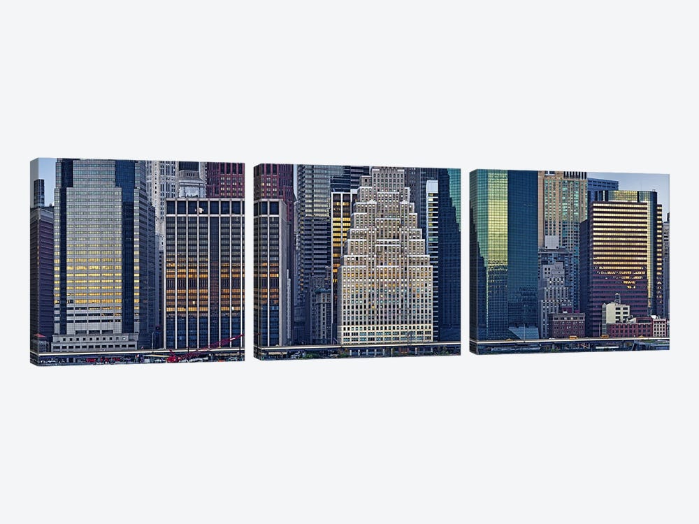 Skyscrapers in a city, New York City, New York State, USA 2011 by Panoramic Images 3-piece Art Print