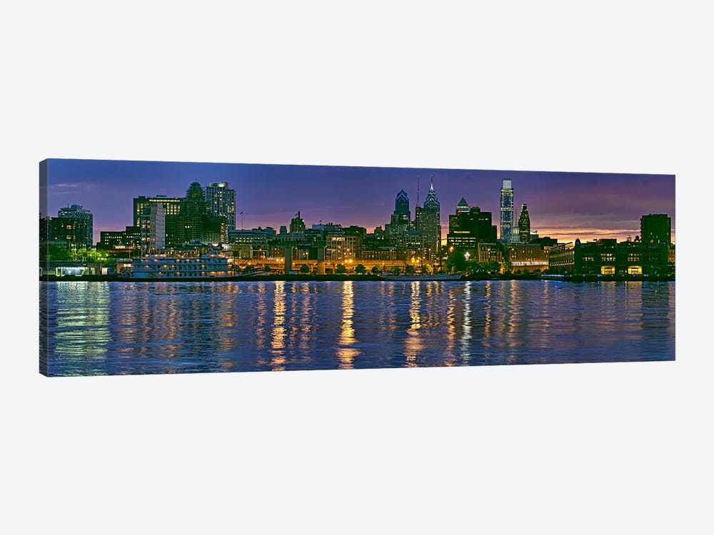 Buildings at the waterfront, River Delaware, Philadelphia, Pennsylvania, USA by Panoramic Images 1-piece Art Print