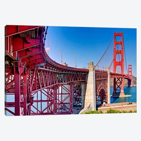 High dynamic range panorama showing structural supports for the bridge, Golden Gate Bridge, San Francisco, California, USA Canvas Print #PIM10243} by Panoramic Images Canvas Wall Art