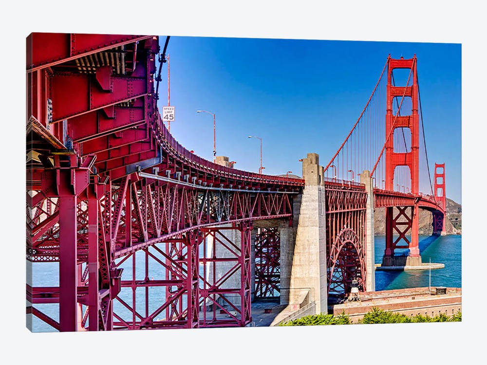 High dynamic range panorama showing structural supports for the bridge, Golden Gate Bridge, San Francisco, California, USA by Panoramic Images 1-piece Canvas Wall Art