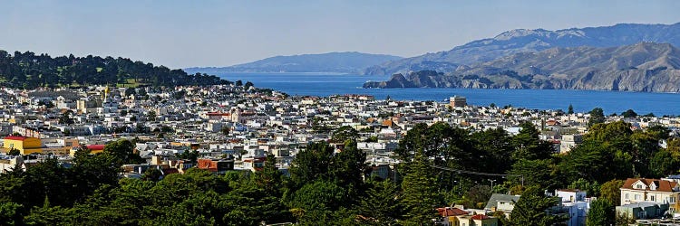 High angle view of a city, Richmond District, Lincoln Park, San Francisco, California, USA