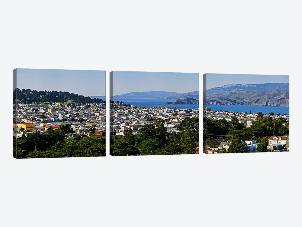 High angle view of a city, Richmond District, Lincoln Park, San Francisco, California, USA by Panoramic Images 3-piece Canvas Art Print