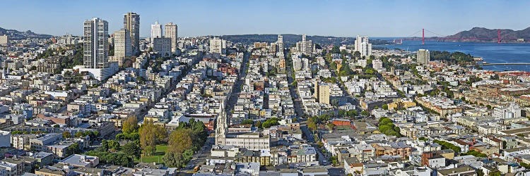 High angle view of a cityCoit Tower, Telegraph Hill, San Francisco, California, USA by Panoramic Images wall art