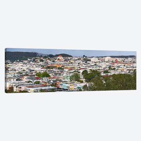 High angle view of colorful houses in a city, Richmond District, Laurel Heights, San Francisco, California, USA Canvas Print #PIM10247} by Panoramic Images Art Print