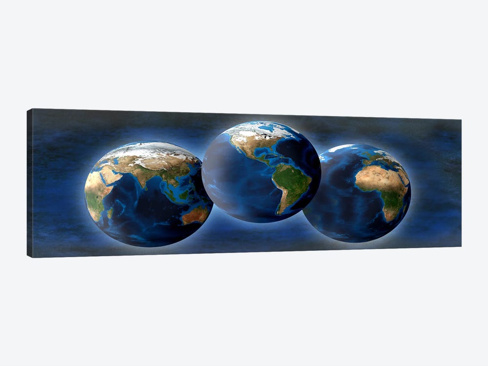 Three earths by Panoramic Images 1-piece Canvas Artwork