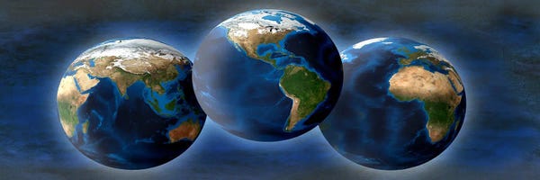 Globes: Three earths by Panoramic Images