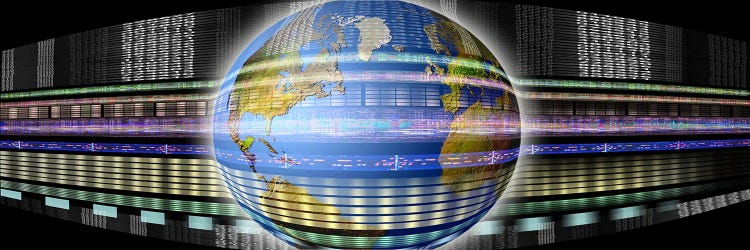 Earth in digital steam by Panoramic Images wall art
