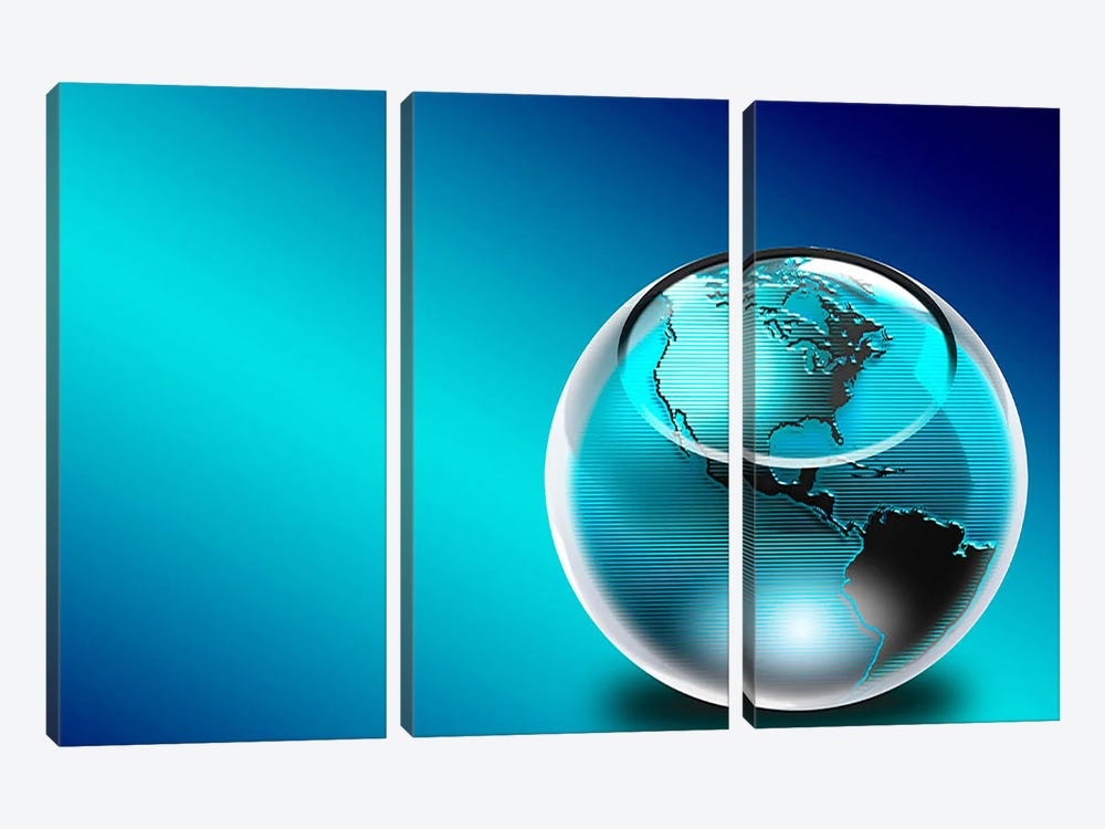 Glass earth by Panoramic Images 3-piece Canvas Wall Art