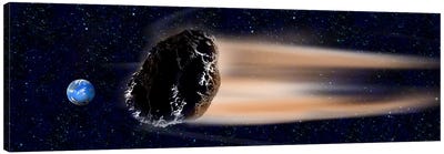 Meteor coming at earth Canvas Art Print - Comet & Asteroid Art