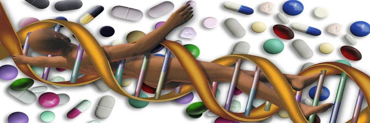 DNA surrounded by pills by Panoramic Images wall art