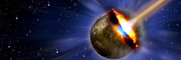 Indigo: Comet hitting earth by Panoramic Images