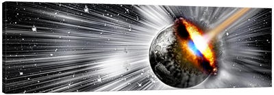 Earth hit by comet Canvas Art Print - Planet Art