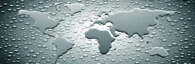 Water drops forming continents by Panoramic Images canvas print