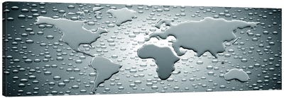 Water drops forming continents Canvas Art Print - World Map Art