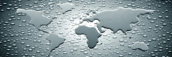 Abstract Maps: Water drops forming continents by Panoramic Images