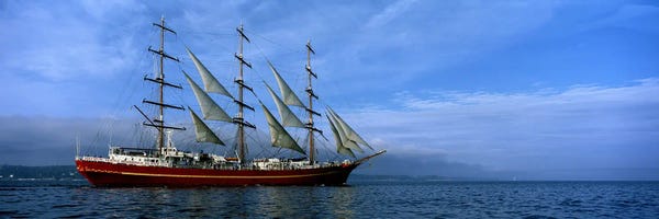 Boating: Tall ships race in the oceanBaie De Douarnenez, Finistere, Brittany, France by Panoramic Images