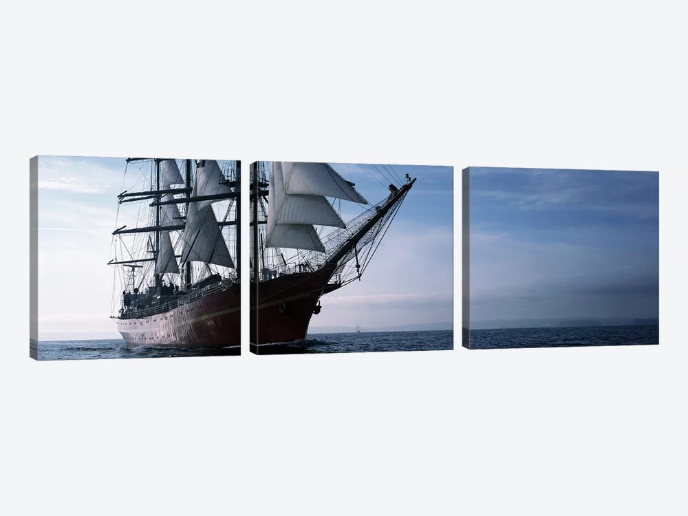 Tall ships race in the ocean, Baie De Douarnenez, Finistere, Brittany, France by Panoramic Images 3-piece Canvas Artwork
