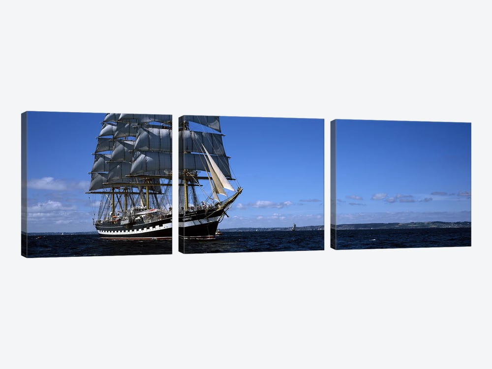 Tall ships race in the ocean, Baie De Douarnenez, Finistere, Brittany, France #2 by Panoramic Images 3-piece Canvas Art