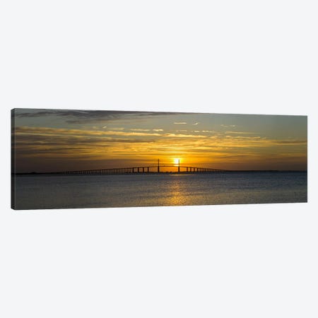 Sunrise over Sunshine Skyway Bridge, Tampa Bay, Florida, USA Canvas Print #PIM10289} by Panoramic Images Canvas Wall Art