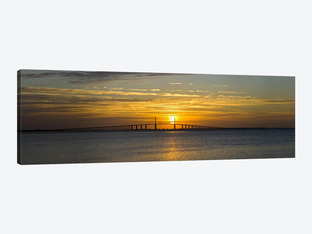 Sunrise over Sunshine Skyway Bridge, Tampa Bay, Florida, USA by Panoramic Images 1-piece Canvas Art