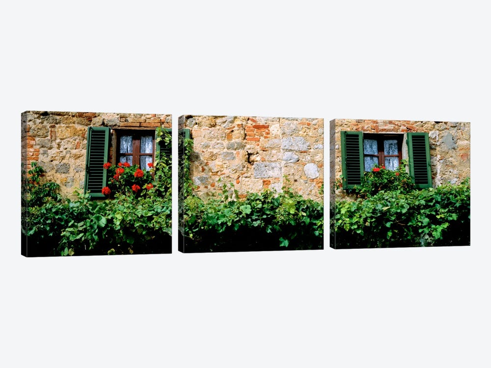 Shuttered Windows, Monteriggioni, Tuscany, Italy by Panoramic Images 3-piece Canvas Artwork