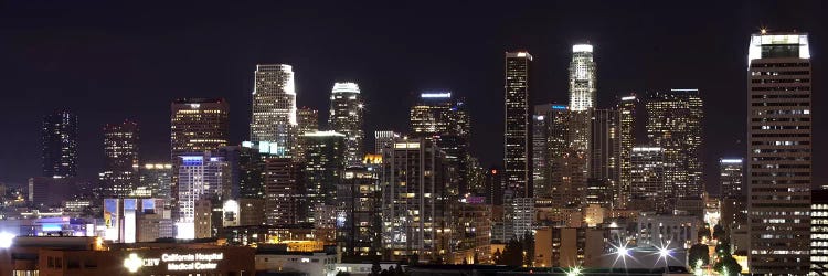 Buildings lit up at night, Los Angeles, California, USA 2011 by Panoramic Images wall art