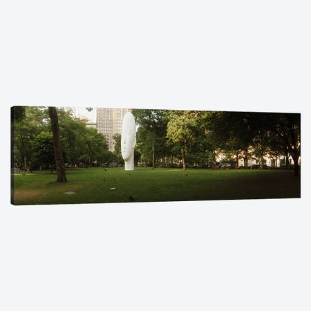 Large head sculpture in a park, Madison Square Park, Madison Square, Manhattan, New York City, New York State, USA Canvas Print #PIM10291} by Panoramic Images Art Print