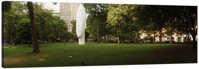 Large head sculpture in a park, Madison Square Park, Madison Square, Manhattan, New York City, New York State, USA Canvas Art Print - Wisconsin Art