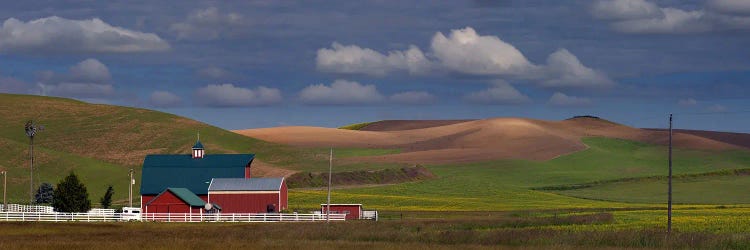 Barn and fields, Palouse, Colfax, Washington State, USA