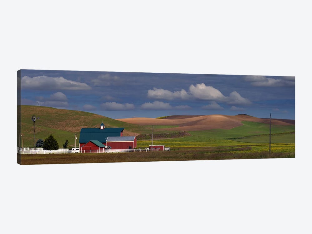 Barn and fields, Palouse, Colfax, Washington State, USA by Panoramic Images 1-piece Art Print