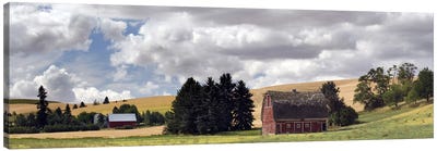 Old barn under cloudy sky, Palouse, Washington State, USA Canvas Art Print - Barns
