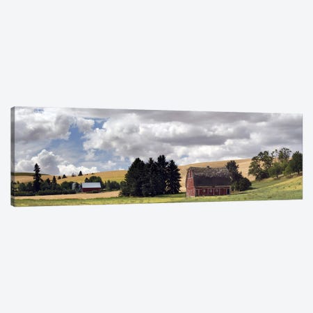 Old barn under cloudy sky, Palouse, Washington State, USA Canvas Print #PIM10315} by Panoramic Images Art Print