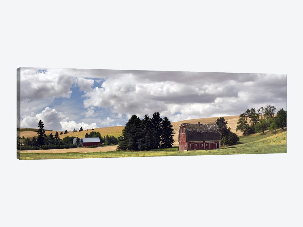 Old barn under cloudy sky, Palouse, Washington State, USA by Panoramic Images 1-piece Canvas Art