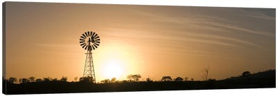 Windmill at sunrise Canvas Art Print - Watermill & Windmill Art