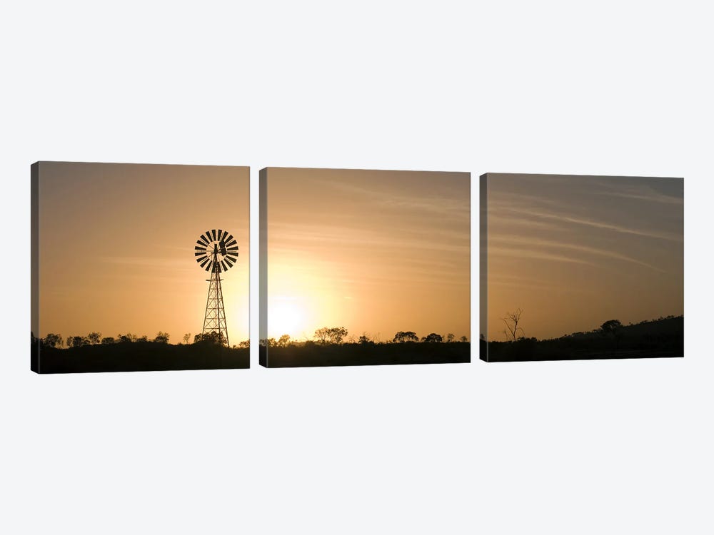 Windmill at sunrise by Panoramic Images 3-piece Canvas Art Print