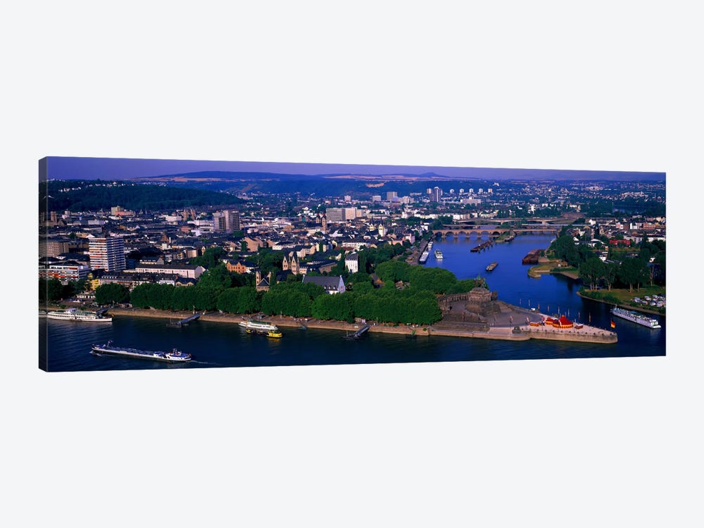 Rhine River Mosel River Koblenz Germany by Panoramic Images 1-piece Canvas Art