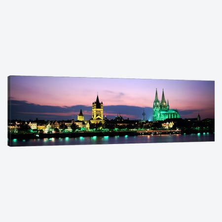 Great St. Martin & Cologne Cathedral At Dusk, Cologne, Germany Canvas Print #PIM1033} by Panoramic Images Canvas Art