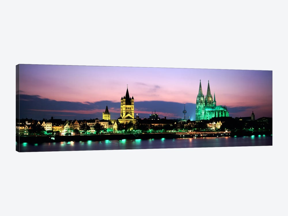 Great St. Martin & Cologne Cathedral At Dusk, Cologne, Germany by Panoramic Images 1-piece Canvas Artwork