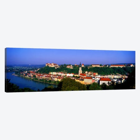 Skyline Salzach River Burghausen Bavaria Germany Canvas Print #PIM1034} by Panoramic Images Canvas Print