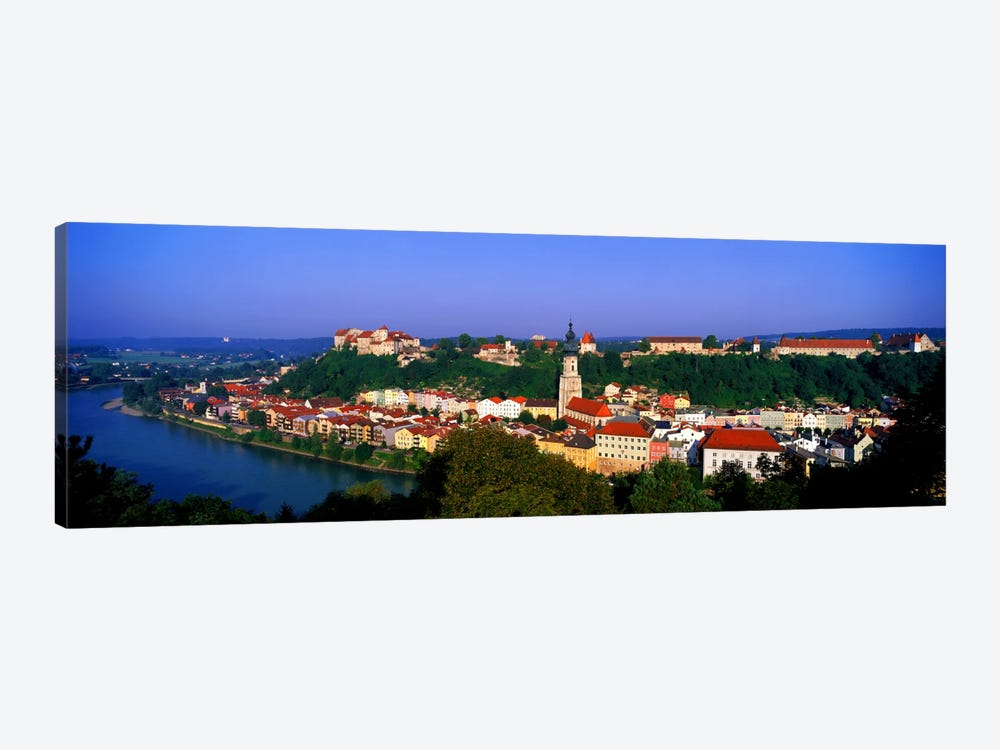 Skyline Salzach River Burghausen Bavaria Germany by Panoramic Images 1-piece Art Print