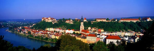 Bavaria: Skyline Salzach River Burghausen Bavaria Germany by Panoramic Images