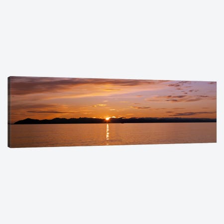Ocean at sunset, Inside Passage, Alaska, USA Canvas Print #PIM10351} by Panoramic Images Canvas Art